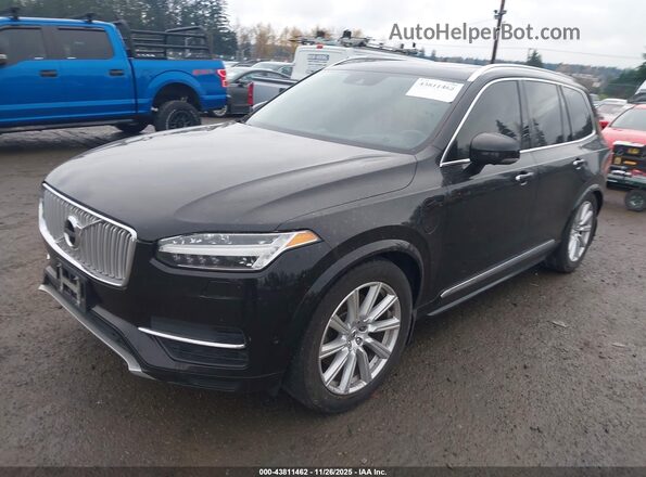 YV4BC0PL1G1053498 2016 VOLVO XC90 HYBRID Black წინა მარცხენა ხედი სამი მეოთხედიდან