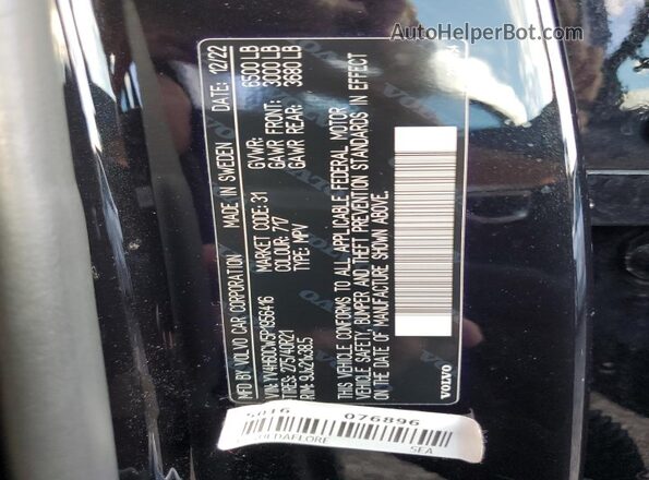 YV4H60CW5P1956416 2023 VOLVO XC90 Black Widok naklejki z numerem VIN