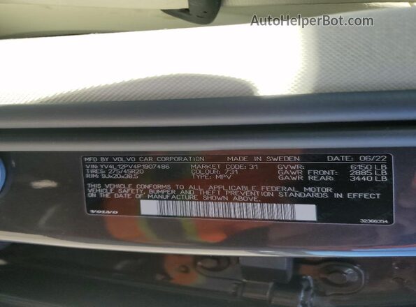 YV4L12PV4P1907486 2023 VOLVO XC90 Gray 