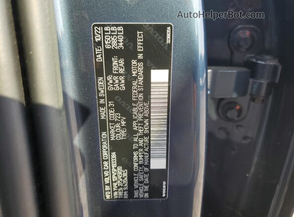 YV4L12PV5P1933384 2023 VOLVO XC90 Blue Vista interior de 360 grados
