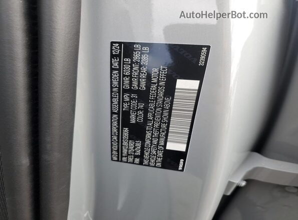 YV4M12JBXS1358064 2025 VOLVO XC90 Gray Widok naklejki z numerem VIN