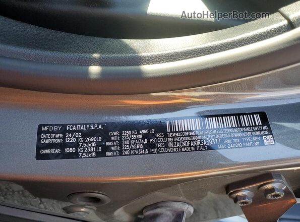 ZACNDFAN1R3A39377 2024 DODGE OTHER Угольный Вид наклейки с VIN-кодом