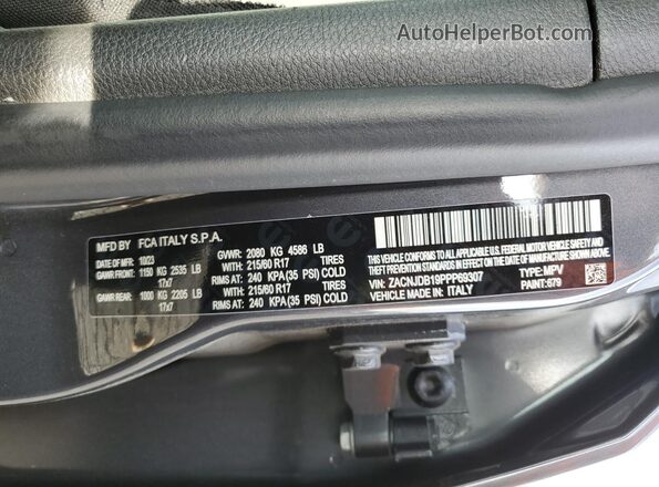ZACNJDB19PPP69307 2023 JEEP RENEGADE Gray VIN sticker view