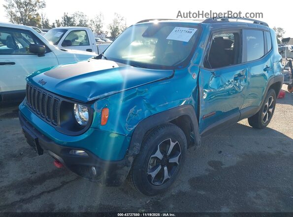 ZACNJDC14MPN23954 2021 JEEP RENEGADE Turquoise Vista tres cuartos delantera izquierda