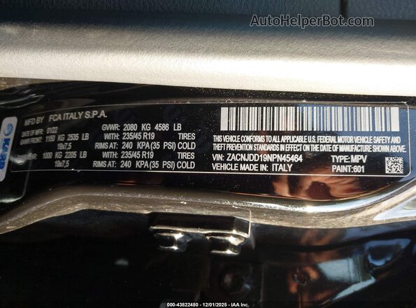 ZACNJDD19NPN45464 2022 JEEP RENEGADE Black Widok komory silnika