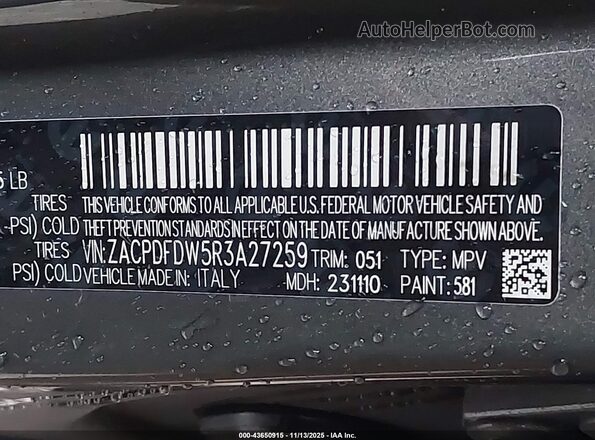 ZACPDFDW5R3A27259 2024 DODGE OTHER Gray Vista del compartimento del motor