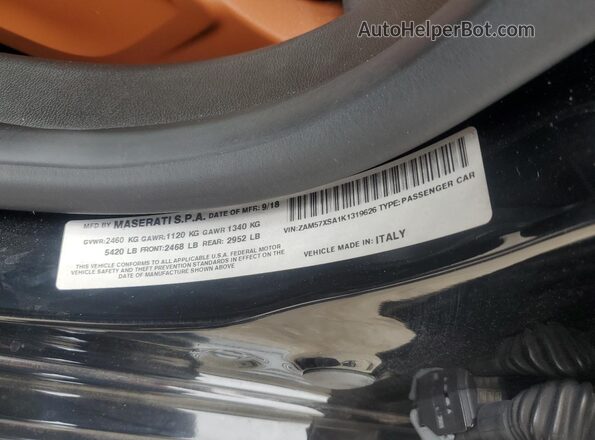 ZAM57XSA1K1319626 2019 MASERATI GHIBLI Black Вид підкапотного простору