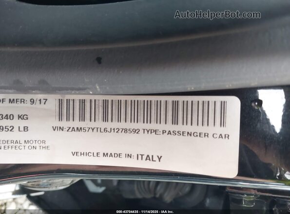 ZAM57YTL6J1278592 2018 MASERATI GHIBLI Black 