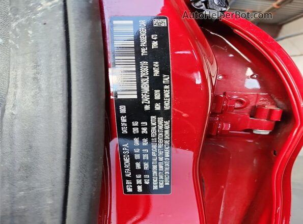 ZARFAMBN3L7639319 2020 ALFA ROMEO GIULIA Red Շարժիչի բաժամունքի տեսք