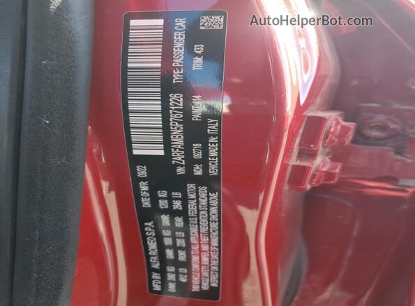 ZARFAMBN5P7671226 2023 ALFA ROMEO GIULIA Red Շարժիչի բաժամունքի տեսք