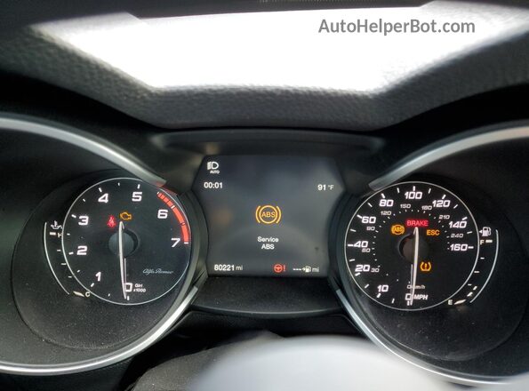 ZASFAKNN3J7B82302 2018 ALFA ROMEO STELVIO Charcoal Instrument cluster view