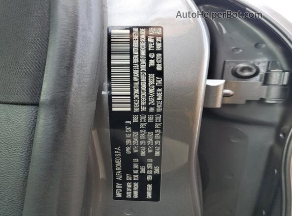 ZASFAKNN3J7B82302 2018 ALFA ROMEO STELVIO Charcoal VIN sticker view