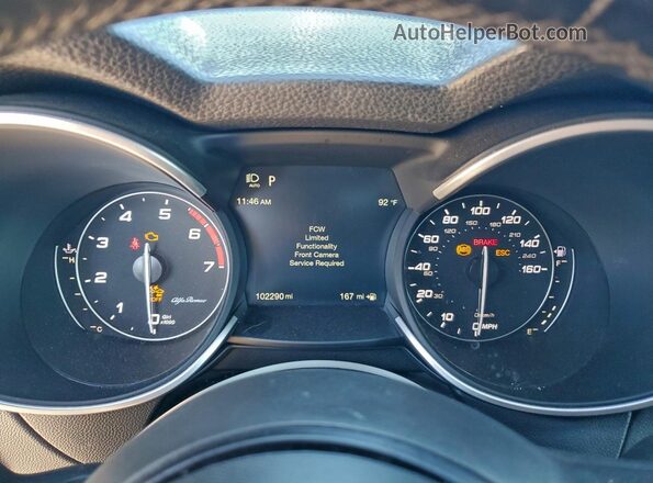 ZASPAJAN8L7C75615 2020 ALFA ROMEO STELVIO Blue Սարքավորումների վահանակի տեսք