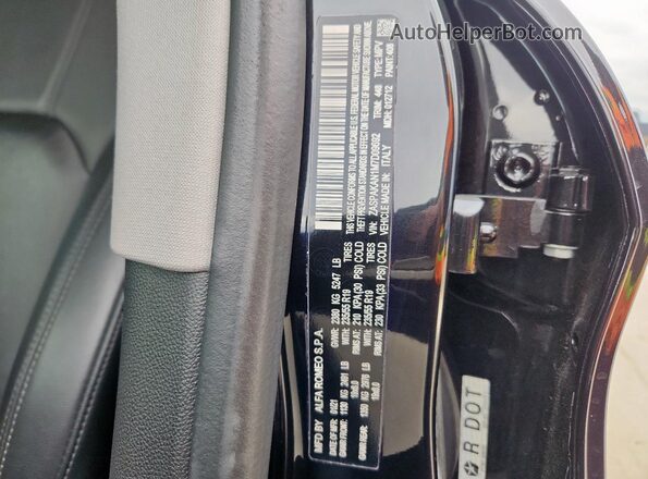 ZASPAKAN1M7D09692 2021 ALFA ROMEO STELVIO Black VIN sticker view