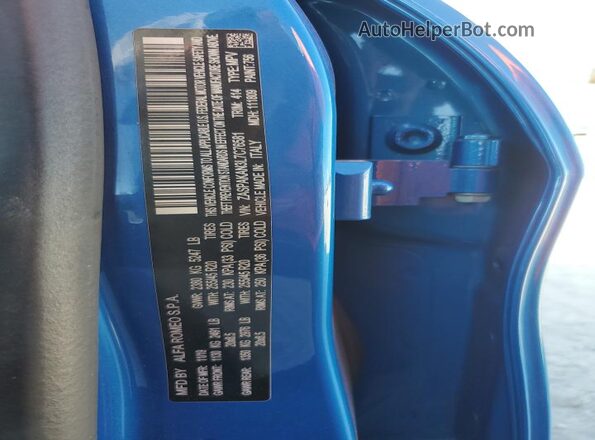 ZASPAKAN3L7C76581 2020 ALFA ROMEO STELVIO Blue Engine compartment view