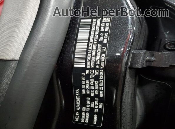 ZASPAKBN9M7D12287 2021 ALFA ROMEO STELVIO Black Widok naklejki z numerem VIN