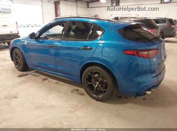 ZASPAKEV6N7D48645 2022 ALFA ROMEO STELVIO Blue Задня ліва чверть