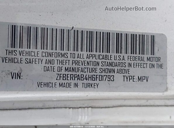 ZFBERFAB4H6F01793 2017 RAM PROMASTER CITY White Engine compartment view