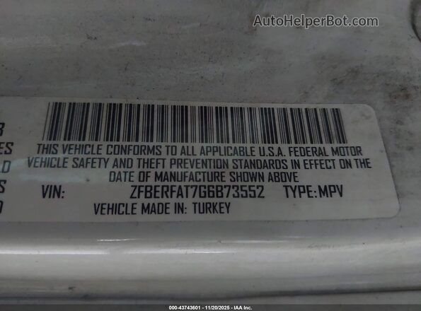 ZFBERFAT7G6B73552 2016 RAM PROMASTER CITY White Vista del compartimento del motor