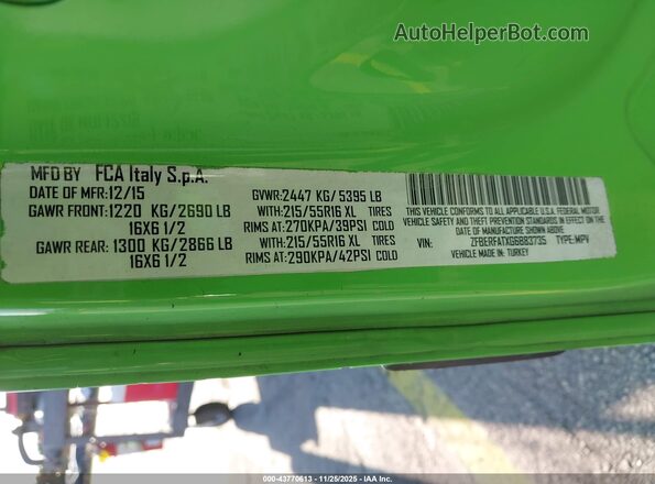 ZFBERFATXG6B83735 2016 RAM PROMASTER CITY Green Vista del compartimento del motor