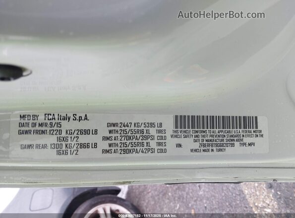 ZFBERFBT9G6B20799 2016 RAM PROMASTER CITY White Vista del compartimento del motor
