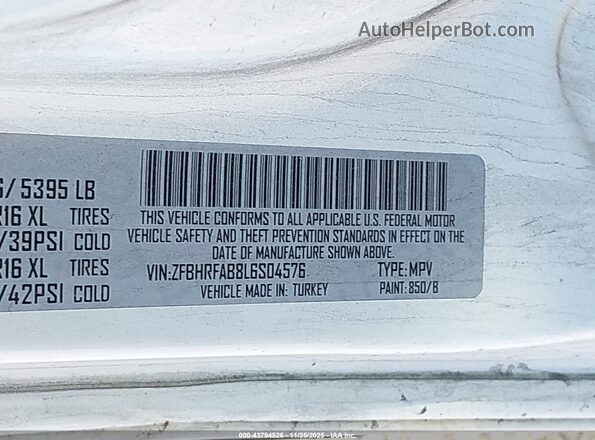 ZFBHRFAB8L6S04576 2020 RAM PROMASTER CITY White Շարժիչի բաժամունքի տեսք