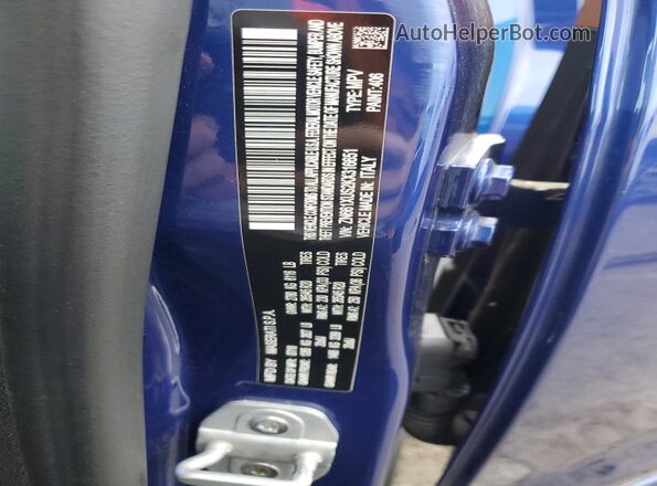ZN661XUS2KX316651 2019 MASERATI LEVANTE Синий Панорамный вид салона 360°