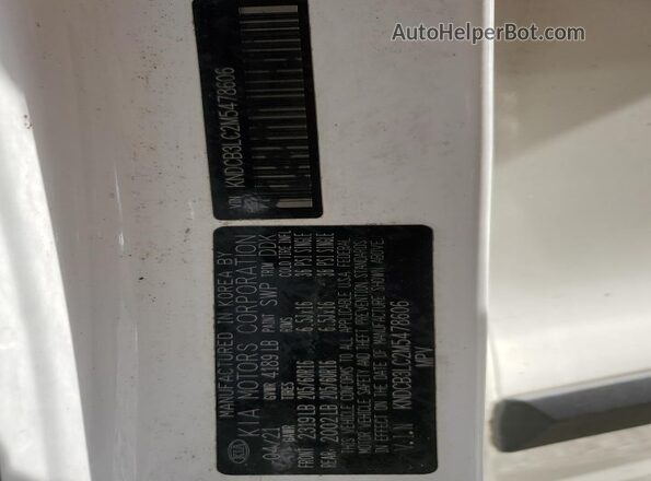 KNDCB3LC2M5478606 2021 KIA NIRO White Widok wnętrza 360 stopni