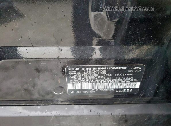 JA4J4TA82NZ053021 2022 MITSUBISHI OUTLANDER Black 