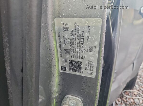 1GTG6EENXL1181444 2020 GMC CANYON Gray VIN կոդի պիտակի տեսք