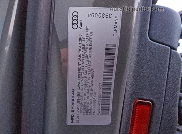 WAUDACF55SA005207 2025 AUDI OTHER Gray Вид спереду
