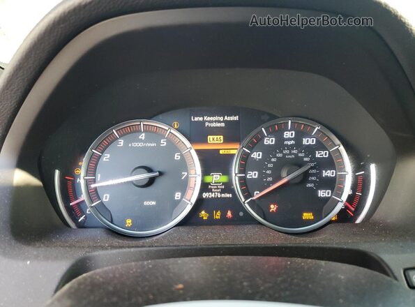 19UUB2F62KA001507 2019 ACURA TLX White Instrument cluster view