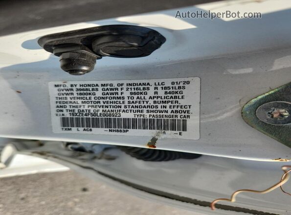 19XZE4F50LE008923 2020 HONDA INSIGHT White 