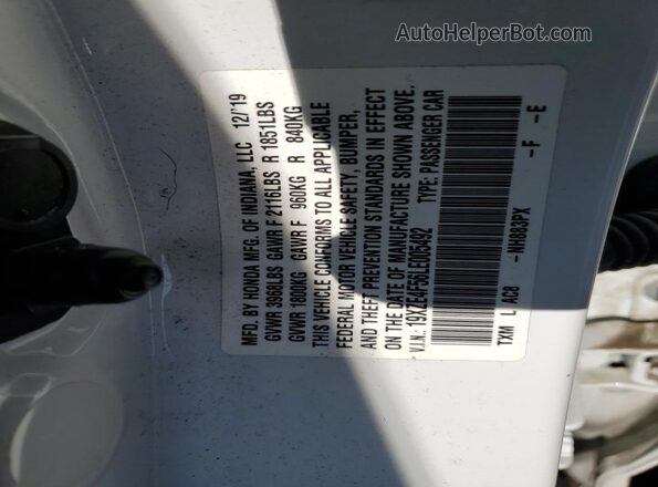 19XZE4F56LE005492 2020 HONDA INSIGHT Белый Вид подкапотного пространства