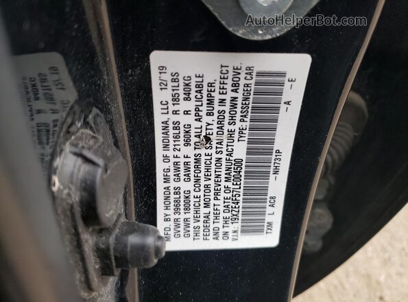 19XZE4F57LE004500 2020 HONDA INSIGHT Black 
