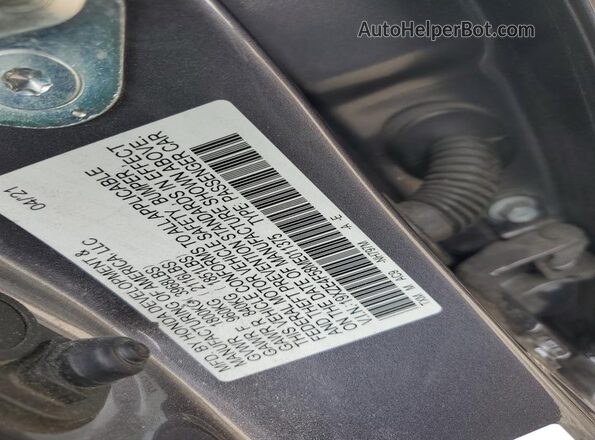 19XZE4F58ME011375 2021 HONDA INSIGHT Charcoal Շարժիչի բաժամունքի տեսք