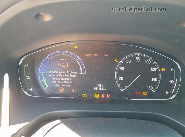 19XZE4F99LE013637 2020 HONDA INSIGHT White Instrument cluster view