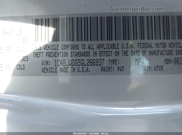 1C4BJWDG5GL286937 2016 JEEP WRANGLER UNLIMITED White Widok komory silnika