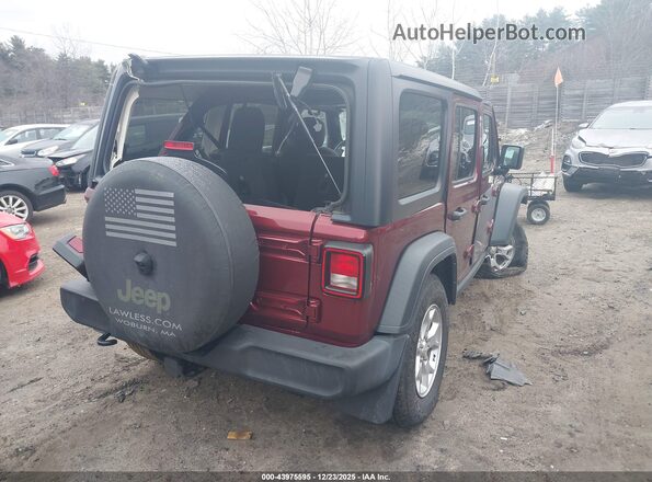1C4HJXDN4MW723075 2021 JEEP WRANGLER UNLIMITED Maroon Tył prawy