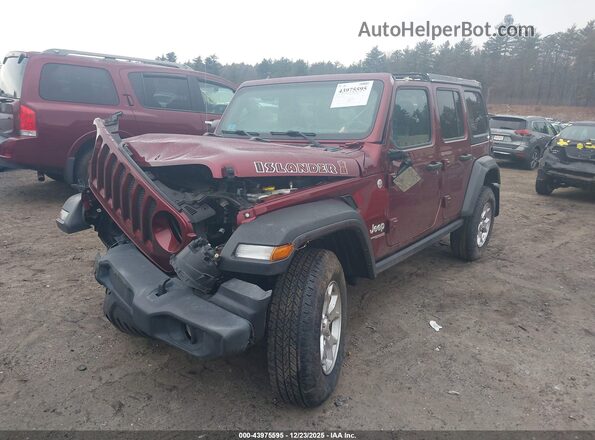 1C4HJXDN4MW723075 2021 JEEP WRANGLER UNLIMITED Maroon Przód lewy