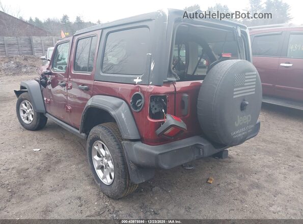 1C4HJXDN4MW723075 2021 JEEP WRANGLER UNLIMITED Maroon Tył lewy