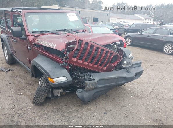 1C4HJXDN4MW723075 2021 JEEP WRANGLER UNLIMITED Maroon Widok z przodu
