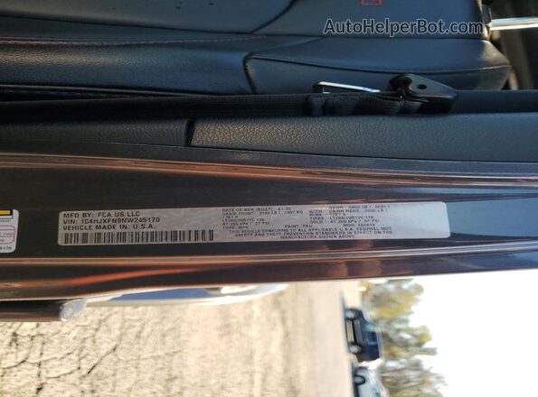 1C4HJXFN9NW245170 2022 JEEP WRANGLER Gray Панорамний вид салону 360°