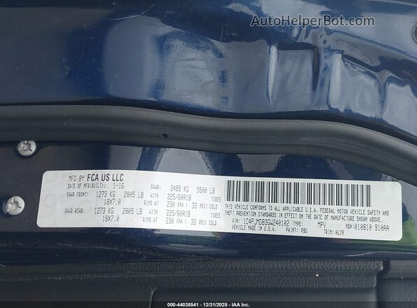 1C4PJMDB3GW240102 2016 JEEP CHEROKEE Blue Vista del compartimento del motor