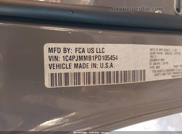 1C4PJMMB1PD105454 2023 JEEP CHEROKEE Gray Engine compartment view
