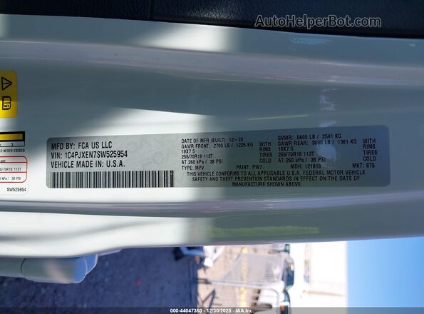 1C4PJXEN7SW525954 2025 JEEP WRANGLER White 