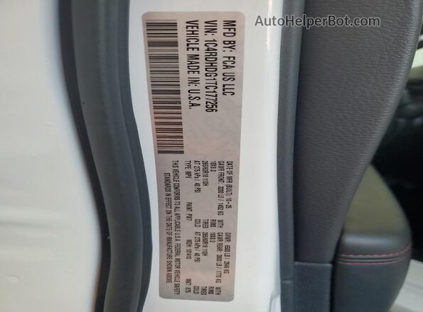 1C4RDHDG1TC177256 2026 DODGE DURANGO White 