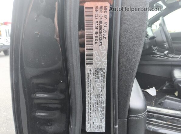 1C4RDJDG2MC634374 2021 DODGE DURANGO Black VIN sticker view