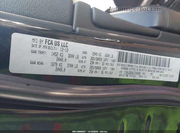 1C4RJEBG0LC245363 2020 JEEP GRAND CHEROKEE Black Engine compartment view