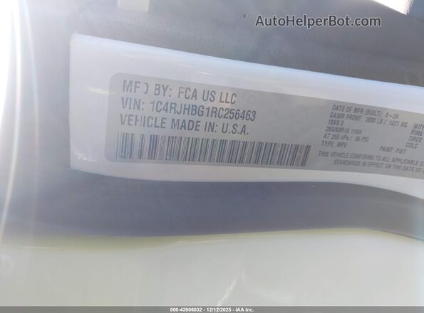1C4RJHBG1RC256463 2024 JEEP GRAND CHEROKEE White Widok komory silnika